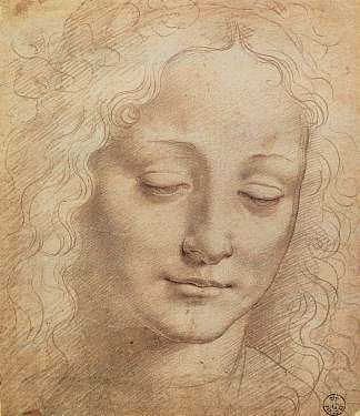 女头 Female Head (1490; Italy                     )，达芬奇