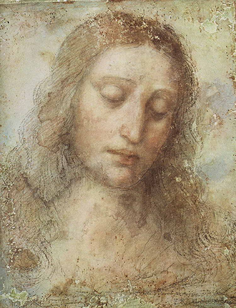 基督的头 Head of Christ (c.1495; Milan,Italy  )，达芬奇