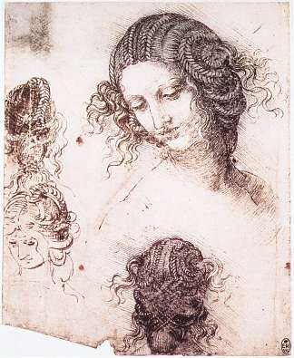 乐达负责人 Head of Leda (c.1505; Florence,Italy                     )，达芬奇