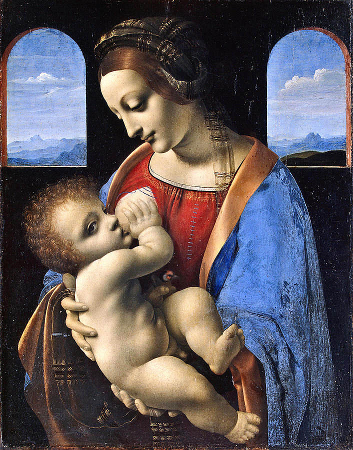 麦当娜·丽塔（麦当娜和孩子） Madonna Litta (Madonna and the Child) (c.1490; Italy  )，达芬奇