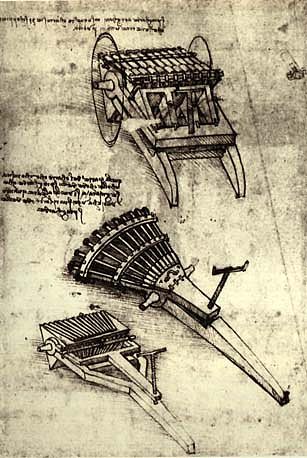 多管枪 Multi Barrel Gun (c.1481; Milan,Italy                     )，达芬奇