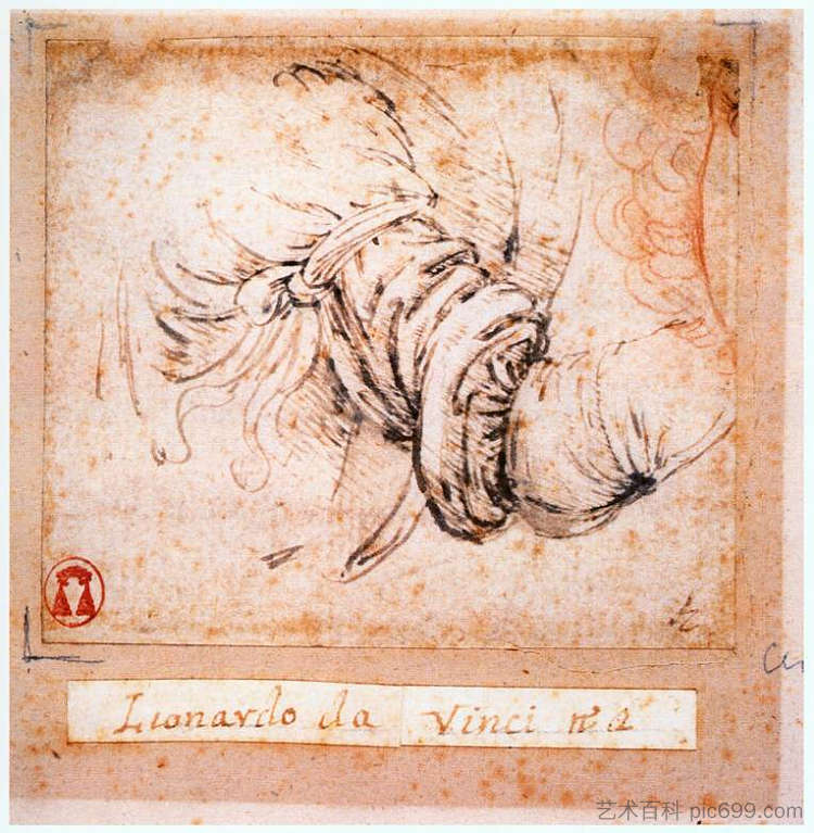 天使报喜的袖子研究 Sleeve Study for the Annunciation (c.1470 - c.1473),达芬奇
