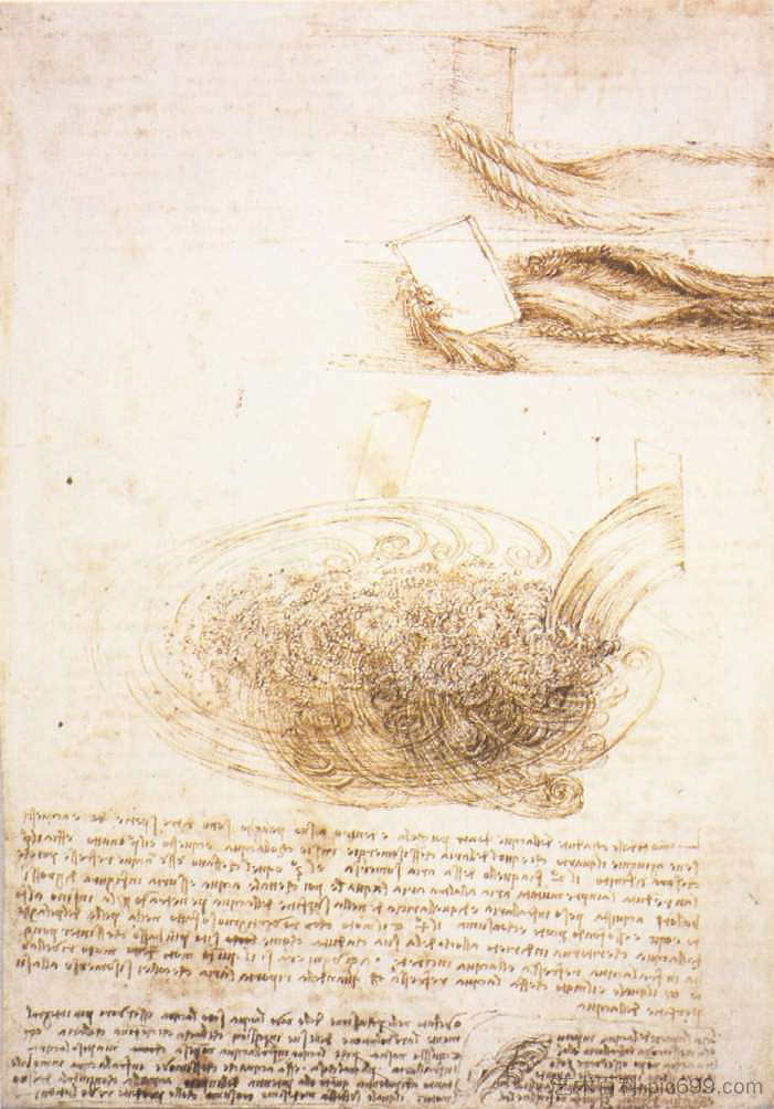 水的研究 Studies of water (c.1510; Milan,Italy  )，达芬奇