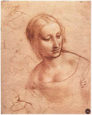 用绕线机研究麦当娜 Study for Madonna with the Yarnwinder (c.1501; Italy                     )，达芬奇