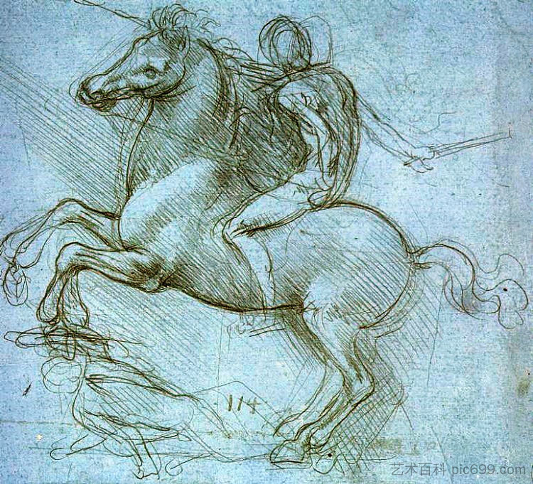 斯福尔扎纪念碑研究 Study for the Sforza Monument (1489)，达芬奇