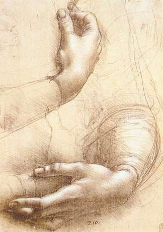 手的研究 Study of hands (c.1474; Milan,Italy                     )，达芬奇