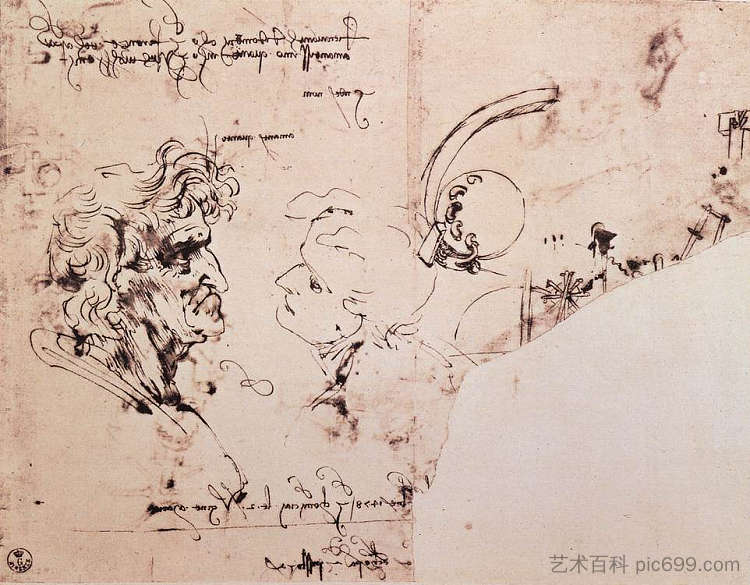 学习表 Study sheet (1478; Milan,Italy  )，达芬奇