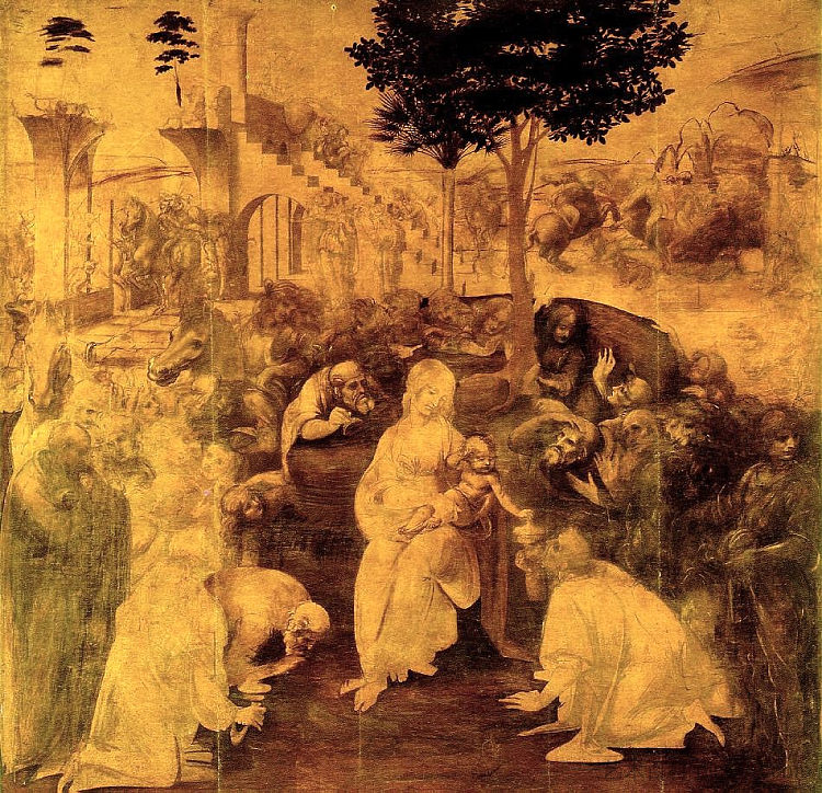 贤士的崇拜 The Adoration of the Magi (1480; Italy  )，达芬奇