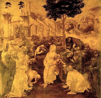 贤士的崇拜 The Adoration of the Magi (1480; Italy                     )，达芬奇