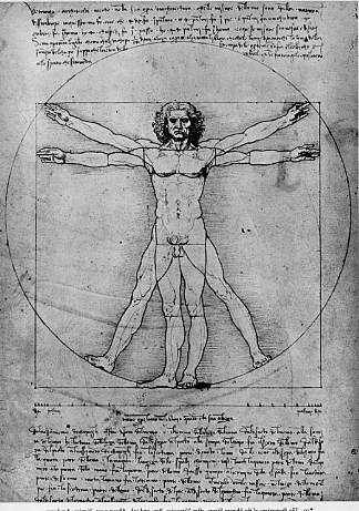 人物的比例（维特鲁威人） The proportions of the human figure (The Vitruvian Man) (1492; Milan,Italy                     )，达芬奇