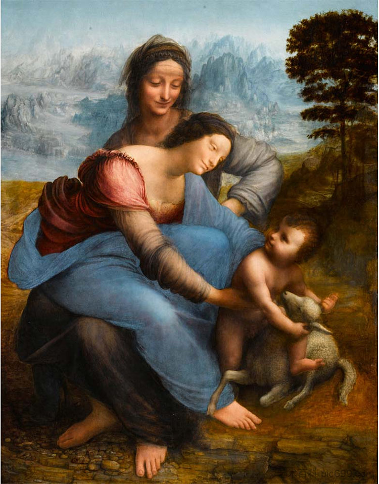 圣母子与圣安妮 The Virgin and Child with St. Anne (c.1503 - c.1519; Milan,Italy  )，达芬奇