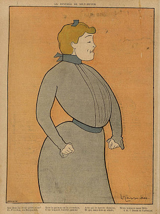 《Le Rire》中米莉-迈耶的漫画 Caricature of Mily-meyer in “le Rire” (1902)，莱昂纳托·卡佩罗