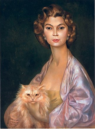 纳瓦尔·杜松公主的肖像 Portrait de la Princesse Nawal Toussoun (1952)，莱昂诺尔·菲尼