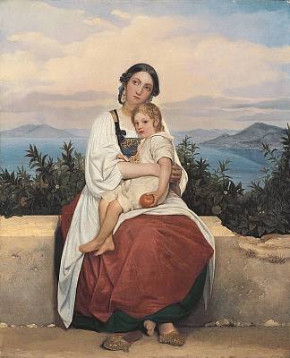 普罗西丹和她的孩子 Procidan with her child (1826)，路易斯·利奥波德·罗伯特
