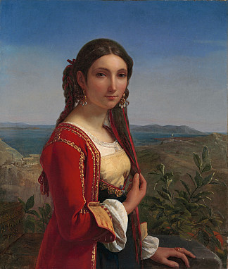 雷图纳年轻女子的肖像 Portrait of a young woman of Retuna (1822)，路易斯·利奥波德·罗伯特