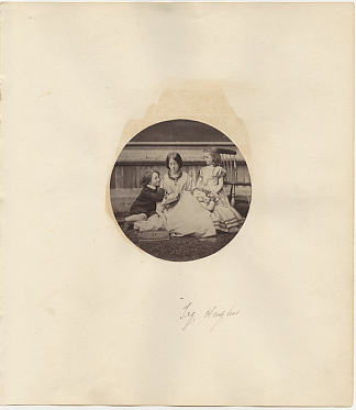 特里菲娜·休斯和她的孩子亚瑟、艾米和艾格尼丝 Tryphena Hughes and her children Arthur, Amy, and Agnes (1864)，刘易斯·卡罗