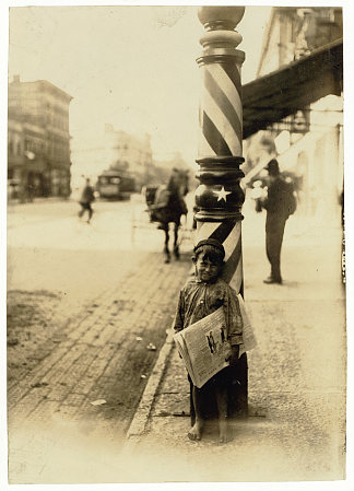 印第安纳波利斯报童，41英寸高，1908年 Indianapolis Newsboy, 41 Inches High, 1908 (1908)，刘易斯·海因