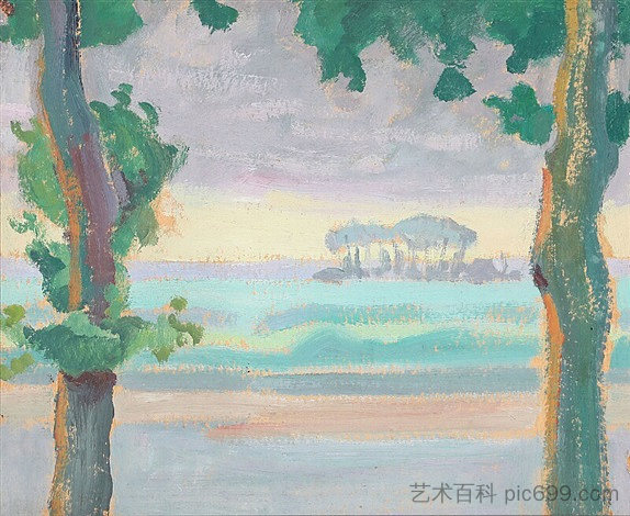 树木景观 Landscape with Trees (1911)，莉莉易北河