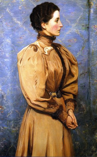 冯· Portrait of the Baroness von R. (1895)，利亚·卡伯特·佩里