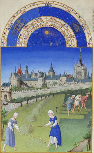 日历：六月（干草制作） Calendar: June (Haymaking) (1416)，林堡兄弟