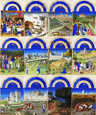 日历 – 月份的劳动 Calendar – Labors of the Months (1416)，林堡兄弟