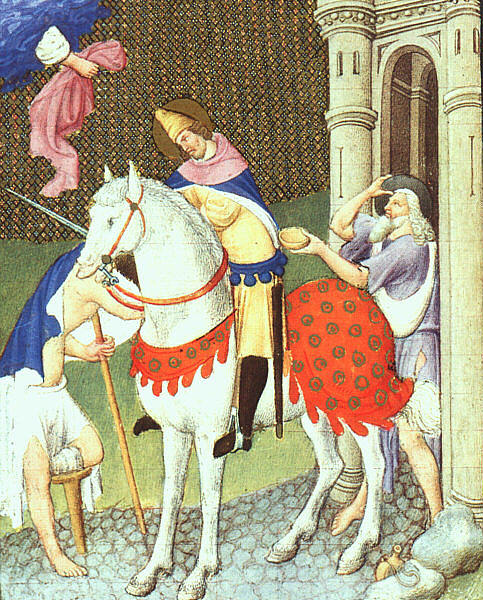圣马丁与乞丐 St. Martin with a Beggar (c.1408; France  )，林堡兄弟
