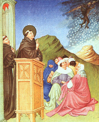 帕多瓦的圣安东尼平息风暴 St. Anthony of Padua Stilling a Storm (1408; France                     )，林堡兄弟