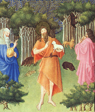旷野中的施洗者圣约翰 St. John the Baptist in the Wilderness (c.1408; France                     )，林堡兄弟