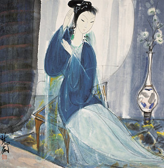 蓝衣女郎 Lady in Blue，林风眠