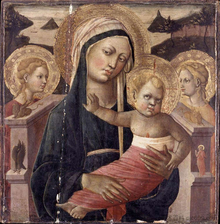 麦当娜和孩子登基 Madonna and Child Enthroned，分裂