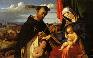 麦当娜和孩子与圣彼得殉道者 Madonna and Child with Saint Peter Martyr (1503; Italy                     )，洛伦佐·洛图