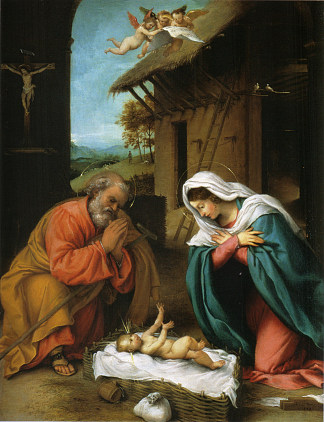 基督的诞生 Nativity of Christ (1523; Italy                     )，洛伦佐·洛图