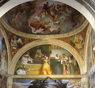 玛丽的诞生 Nativity of Mary (1524; Italy                     )，洛伦佐·洛图