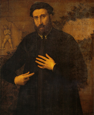 一个37岁男人的肖像 Portrait of a 37 years old  man (c.1542; Italy                     )，洛伦佐·洛图