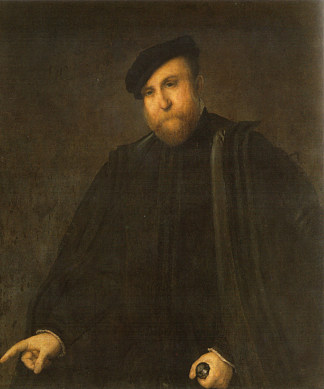 一个男人的肖像 Portrait of a man (1545; Italy                     )，洛伦佐·洛图