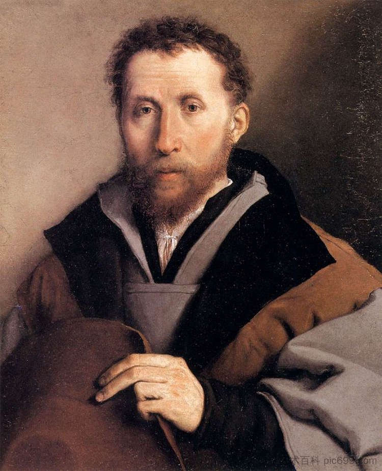 戴毡帽的男人的肖像 Portrait of a Man with a Felt Hat (1541; Italy ),洛伦佐·洛图