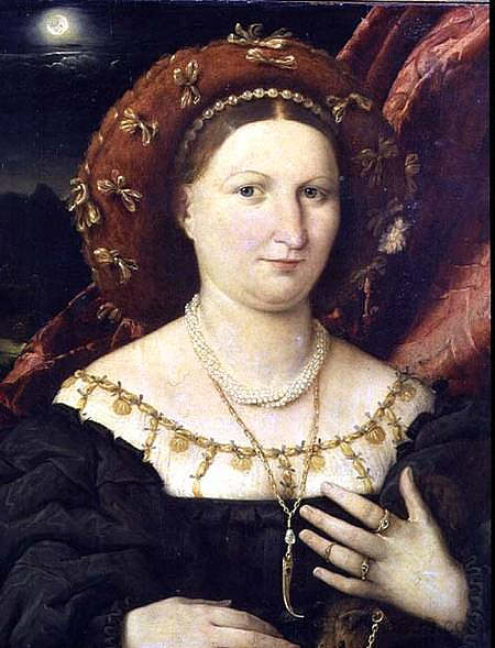 露西娜·布雷巴蒂的肖像 Portrait of Lucina Brembati (1523; Italy  )，洛伦佐·洛图