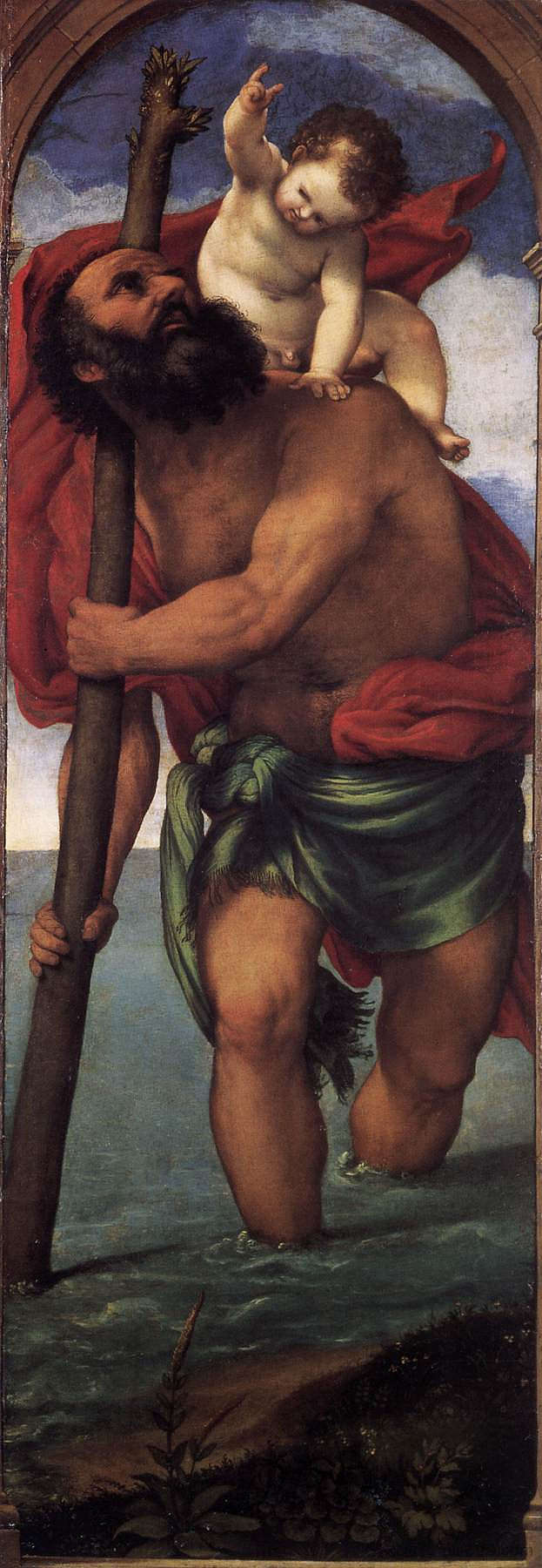 圣克里斯托弗 St. Christopher (1531; Italy  )，洛伦佐·洛图