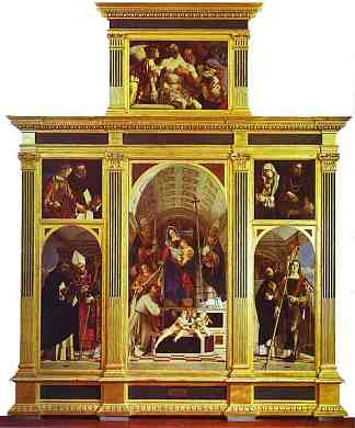 圣多米尼克·波利普蒂奇 St. Dominic Polyptych (c.1506; Italy                     )，洛伦佐·洛图