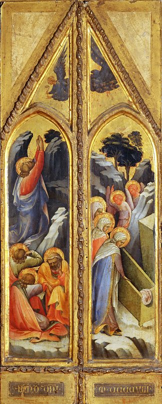 橄榄山上的基督和坟墓前的圣母玛利亚 Christus Am Ölberg Und Die Marien Am Grabe (1408)，洛伦佐·摩纳哥