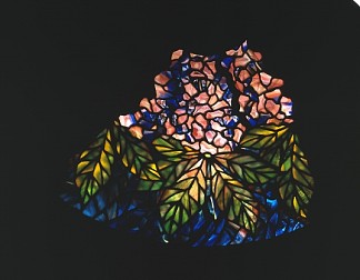 灯罩样品面板。栗子设计 Lampshade sample panel. Chestnut design (1900)，蒂凡尼