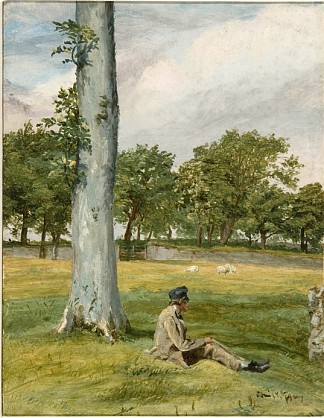 风景与图形 Landscape with Figure (1870)，蒂凡尼