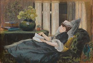 路易丝·蒂芙尼，雷丁 Louise Tiffany, Reading (1888)，蒂凡尼