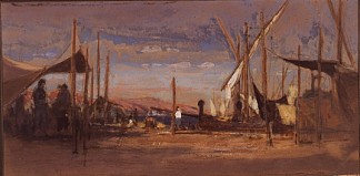 北非港口风光 North African Harbor Scene (1877)，蒂凡尼