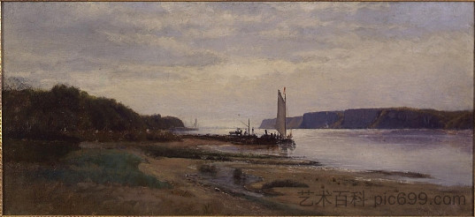 在哈德逊河上，靠近多布渡轮 On the Hudson, near Dobb's Ferry (1870)，蒂凡尼