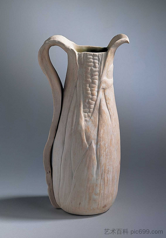 投手。玉米设计。 Pitcher. Corn design. (1905),蒂凡尼