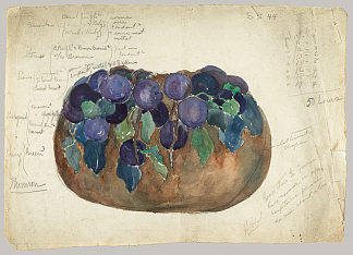 搪瓷碗草图 Sketch of enamel bowl (1899)，蒂凡尼