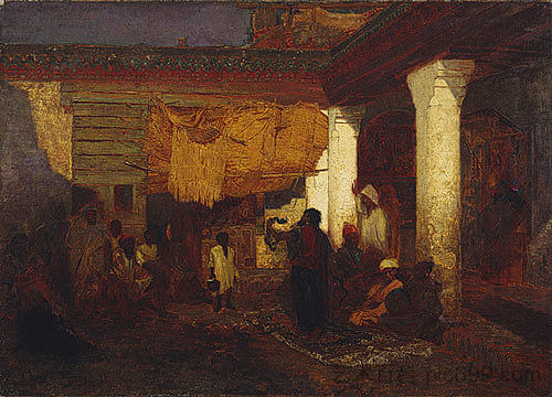 非洲丹吉尔的耍蛇人 Snake Charmer at Tangier, Africa (1872)，蒂凡尼