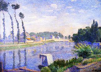 瓦兹河岸，波因托斯 Banks of the Oise, Pointose (1888)，路易·海耶特