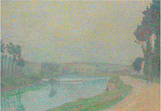 黎明时分的瓦兹角，蓬图瓦兹 Bord De L’oise À L’aube, Pontoise (1888)，路易·海耶特